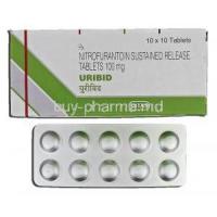 Uribid, Generic Macrobid, Nitrofurantoin Sustained Release, 100 mg, Tablet