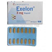 Exelon, Rivastigmine Hydrogen Tartrate, 3 mg, Capsule