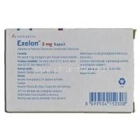 Exelon, Rivastigmine Hydrogen Tartrate, 3 mg, Box description