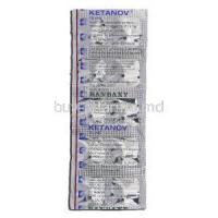 Ketanov, Generic Toradol, Ketorolac Tromethamine, 10 mg, Strip