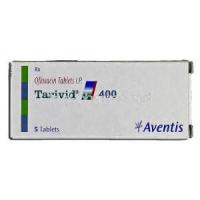 Tarivid 400, Generic Floxin, Ofloxacin, 400 mg, Box