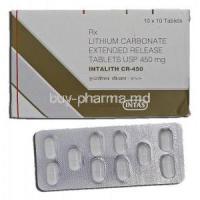 Intalith CR-450, Generic Eskalith, Lithium Carbonate, 450 mg, Tablet