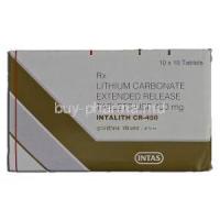 Intalith CR-450, Generic Eskalith, Lithium Carbonate, 450 mg, Box