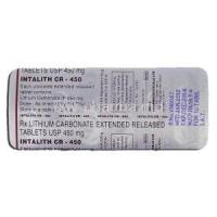 Intalith CR-450, Generic Eskalith, Lithium Carbonate, 450 mg, Strip description