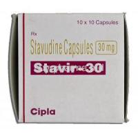 Stavir-30, Generic Zerit,  Stavudine, 30 mg, Box