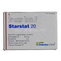 Starstat 20, Generic Zocor, Simvastatin 20mg Box Information