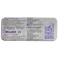 Misobit 25, Generic Glyset, Miglitol 25mg, Strip description