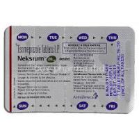 Neksium, Esomeprazole 20mg Tablet Strip Information