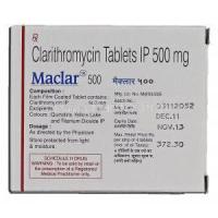 Maclar 500, Generic Biaxin, Clanthromycin, 500mg, Box description