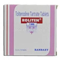 Roliten, Generic Detrol, Tolterodine Tartrate, 1mg, Box