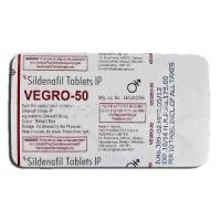 Vegro-50, Sildenafil Citrate 50mg Tablet Strip Information
