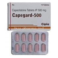 Capegard 500, Capecitabine 500mg Box and Strip