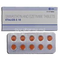 Etalize-S 10, Simvastatin, 10mg, Ezetimibe, 10mg, Tablet