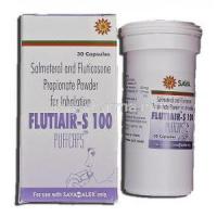 Flutiair-s 100, Salmeterol And Fluticasone Propionate Powder For Inhalation, Box with Puffcaps