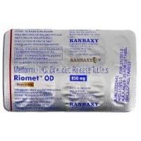 Riomet OD, Metformin ER 850mg, Tablet, Strip description