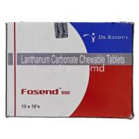 Fosend 500, Lanthanum Carbonate Chewable, 500mg, Box