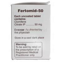 Fertomid-50,Generic Clomid or Serophene, Clomifene,50mg Box and Description
