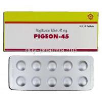 Pigeon 45, Generic Actos, Pioglitazone 45mg, Tablet