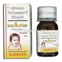 Ranazy 200, Generic Zithromax, Azithromycin Oral 200mg per 5ml Suspension, Suspension