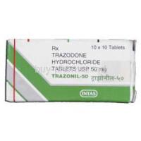 Trazonil 50, Generic Desyrel, Trazodone Hydrochloride 50mg, Box