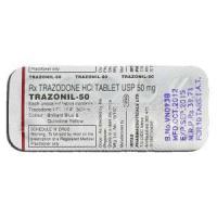 Trazonil 50, Generic Desyrel, Trazodone Hydrochloride 50mg, Strip description