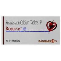 Rosuvas, Generic Crestor, Rosuvastatin 20 mg Tablet (Ranbaxy)