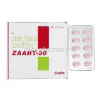 Zaart-50, Generic Cozaar, Losartan Potassium 50 mg, Box and Strip