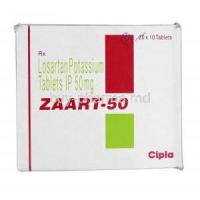 Zaart-50, Generic Cozaar, Losartan Potassium 50 mg, Box