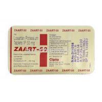 Zaart-50, Generic Cozaar, Losartan Potassium 50 mg, Strip Description