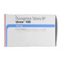 Uvox 100, Generic Luvox, Fluvoxamine 100 mg, Box