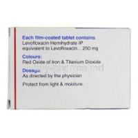 Levoflox 250, Generic Levaquin or Tavanic, Levofloxacin 250 mg, Box Description