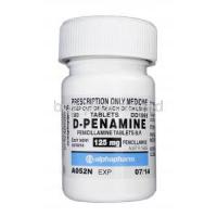 D-Penamine, Generic Cuprimine, Penicillamine, 125 mg, Bottle
