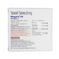 Megalis-20, Generic Cialis, Tadalafil, 20 mg, Box Description