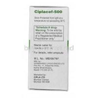 Ciplacef 500 Injection, Generic Rocephin, Ceftriaxone, 500 mg, Box Manufacture