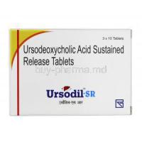 Ursodil-SR, Generic Urso, Ursodeoxycholic Acid SR, 500ng, Box