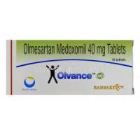 Olvance, Generic Benicar, Olmesartan Medoxomil 40mg box
