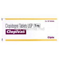 Clopivas, Generic Plavix , Clopidogrel  75mg box