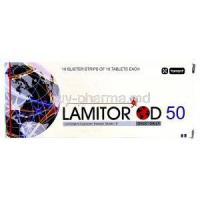Lamitor OD, Generic  Lamictal, Lamotrigine 50mg Sustained-Release box