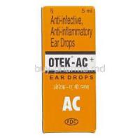 Otek-AC, Chloramphenicol 5%/ Clotrimazole 1%/ Lignocaine Hcl 2% Ear Drops (FDC) Box
