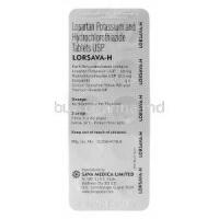 Losarva-H, Generic  Hyzaar,  Losartan Potssium Hydrochlorothiazide 50mg 12.5mg blister pack information