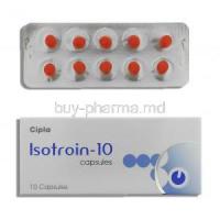 Isotroin, Generic  Accutane,  Isotretinoin 10mg Capsule (Cipla)
