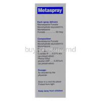 Metaspray, Generic Nasonex, Mometasone Furoate 50mcg 10ml 100mdi Nasal Spray Box Information