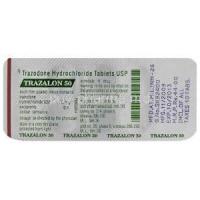Generic Desyrel, Trazodone 50 mg box warning