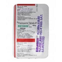 Generic Biltricide , Praziquantel 600 mg Tablet blister pack back