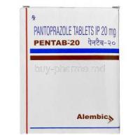 Pentab 20, Generic Protonix, Pantoprazole 20 mg box