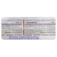 Pentab 20, Generic Protonix, Pantoprazole 20 mg blister pack information