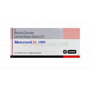 Metocard XL 100, Generic Lopressor, Metoprolol 100 mg box
