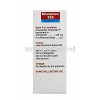 Novamox 125 Rediuse, Generic Amoxil Dry Syrup, Amoxycillin 125mg per 5ml box information