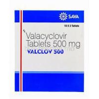 Valcoov 500,  Generic Valtrex, Valaciclovir 500mg box