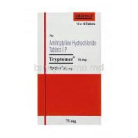 Tryptomer, Generic Elavil, Amitriptyline Hydrochloride 75mg box
